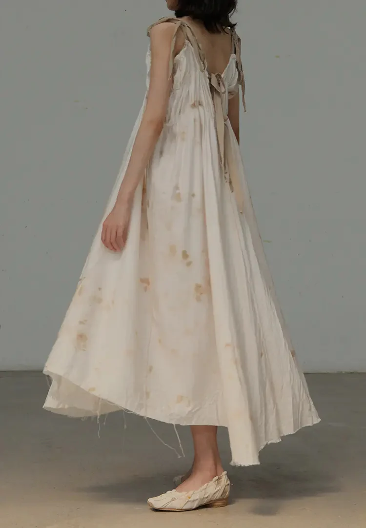 pengtai plant-dyed lace-up dress W20073 - Image 5