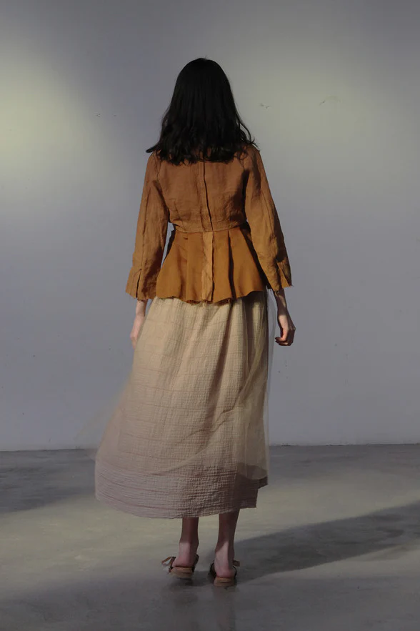 pengtai pleated tunic button-up top S20139 PPT339 - Image 7