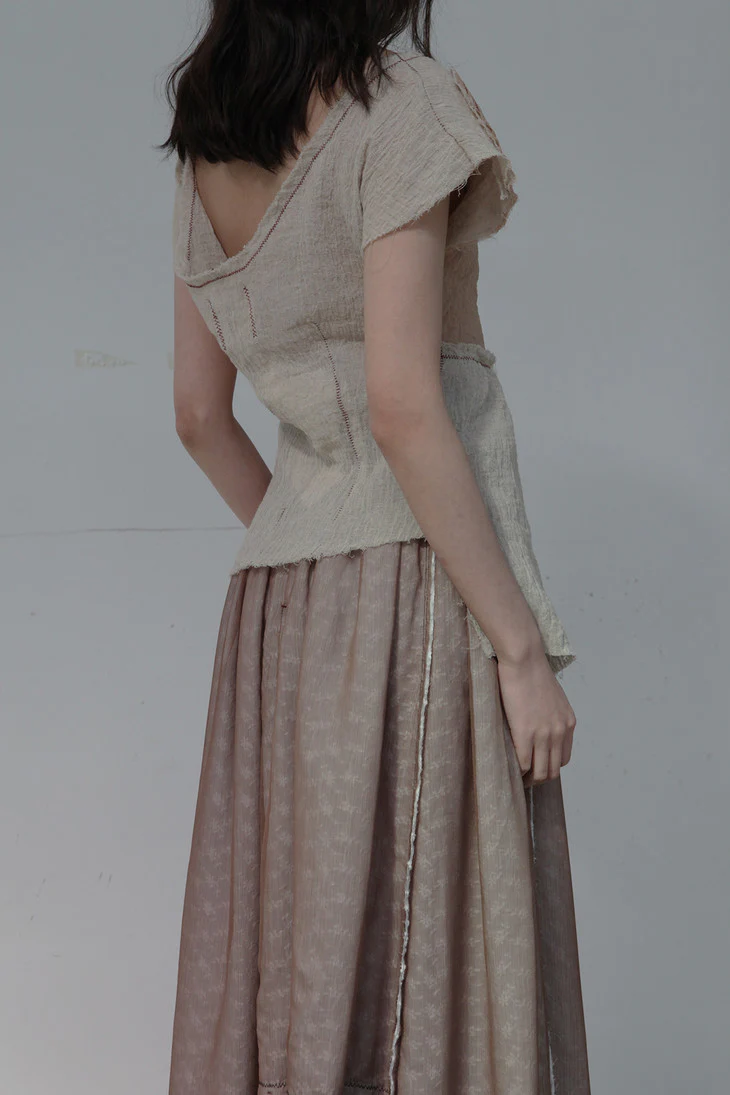 pengtai round neck contrast stitching top S20071 - Image 5