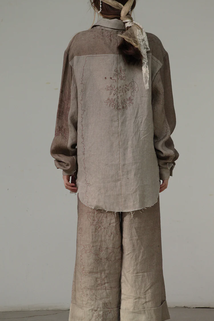 pengtai S21028 linen printed shirt - Image 7