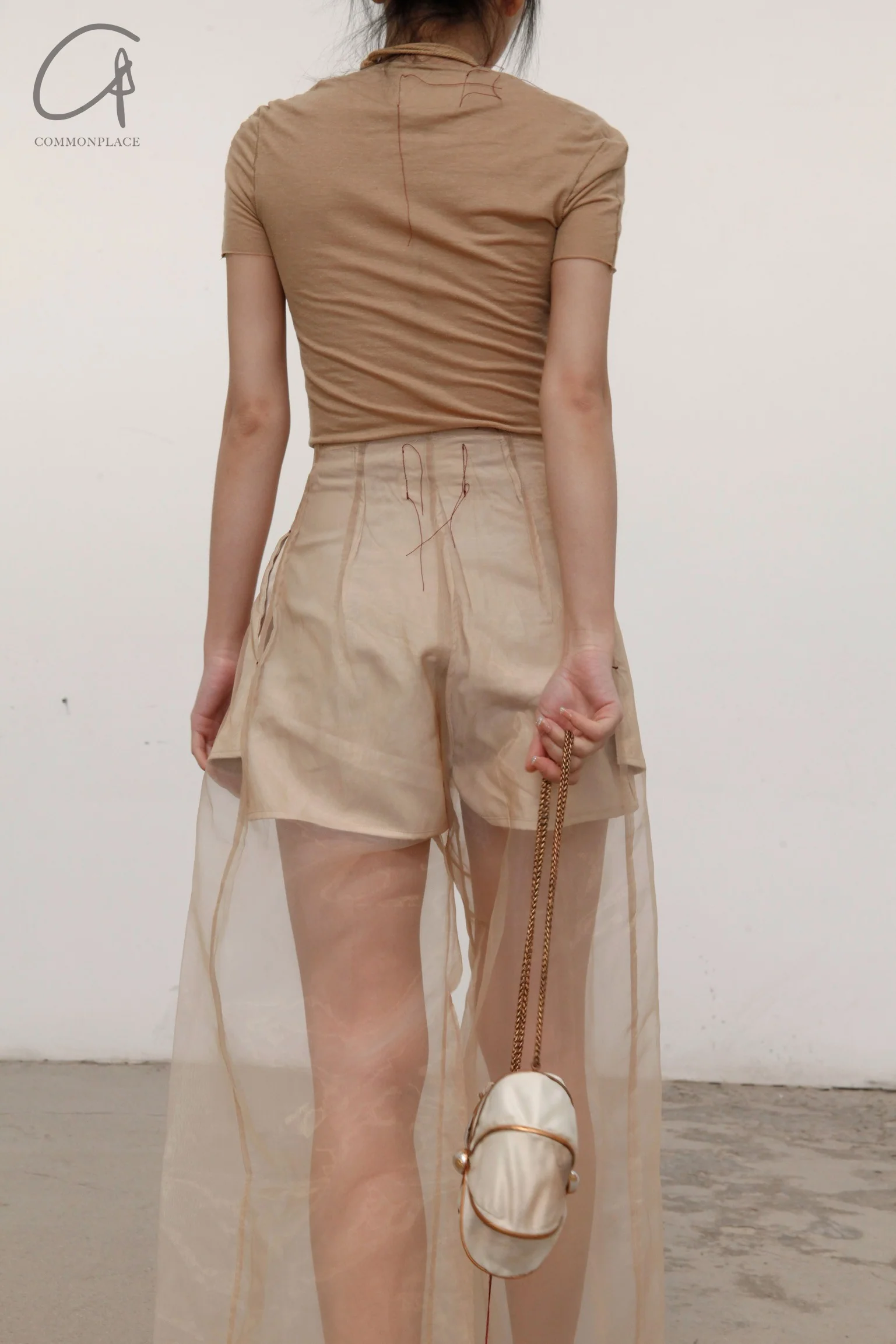 pengtai sheer pants PTS22D06-1 Cream PTS22D06 - Image 11