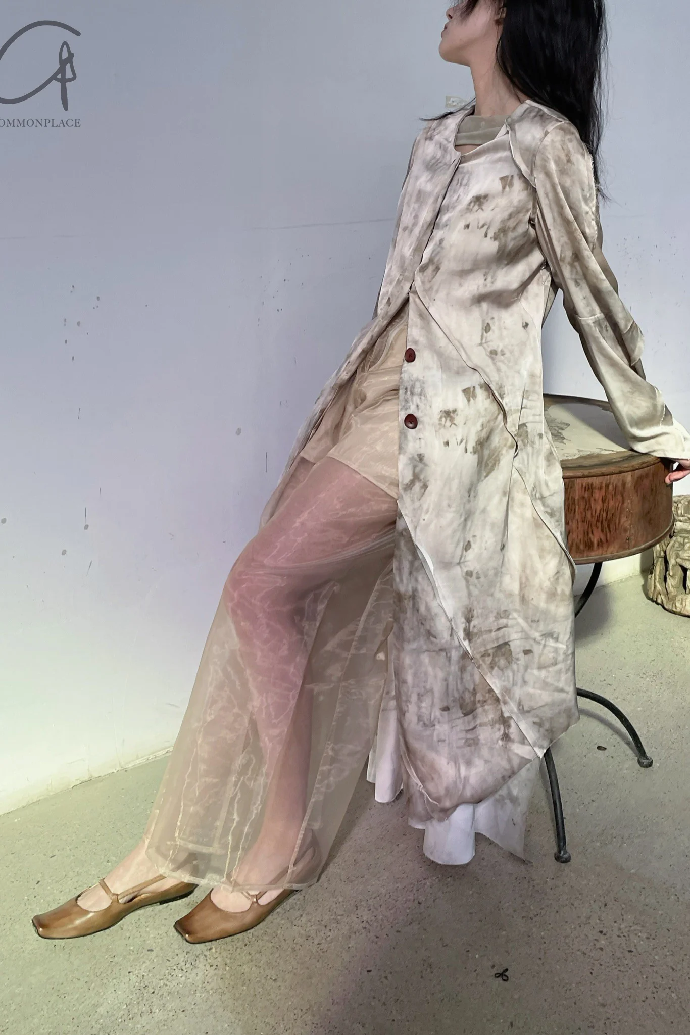 pengtai sheer pants PTS22D06-1 Cream PTS22D06 - Image 26