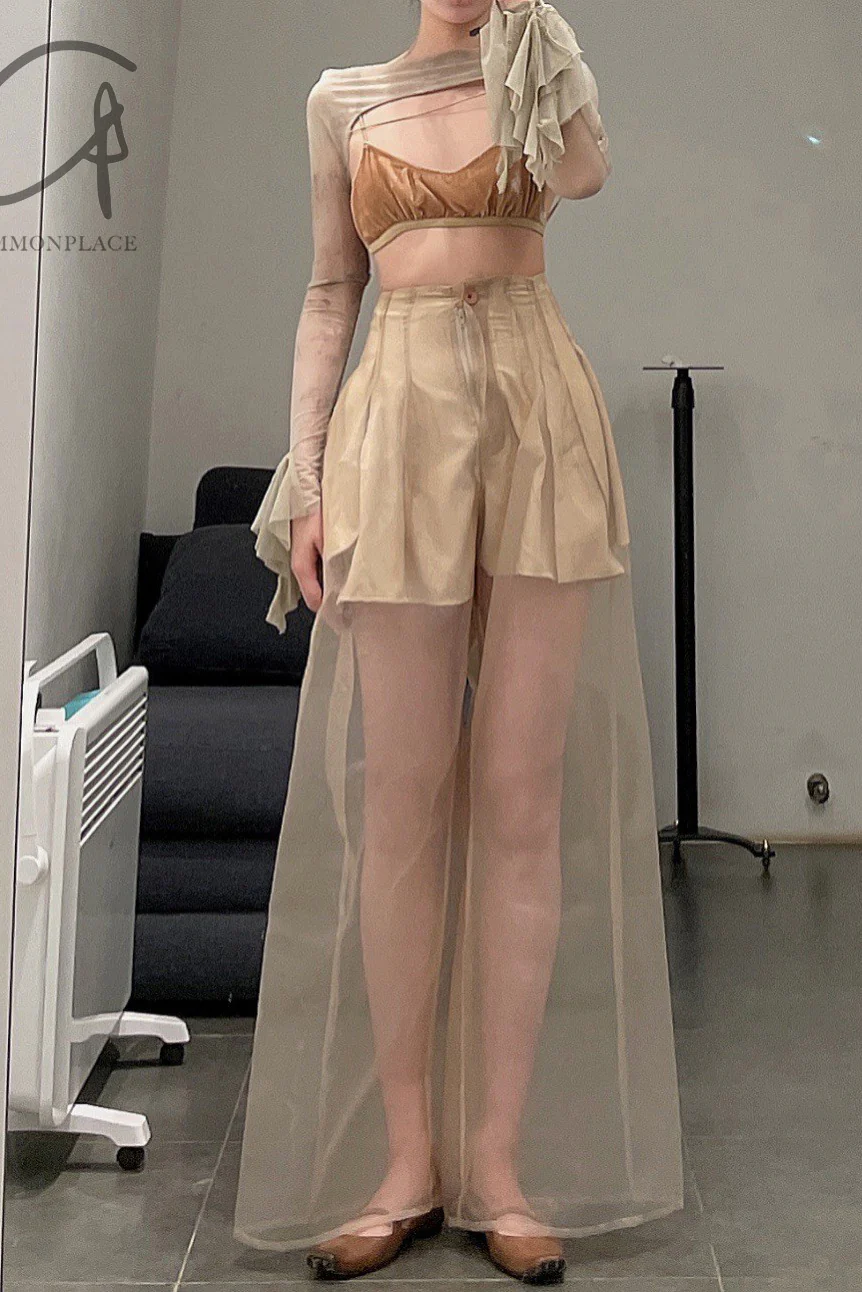 pengtai sheer pants PTS22D06-1 Cream PTS22D06 - Image 28