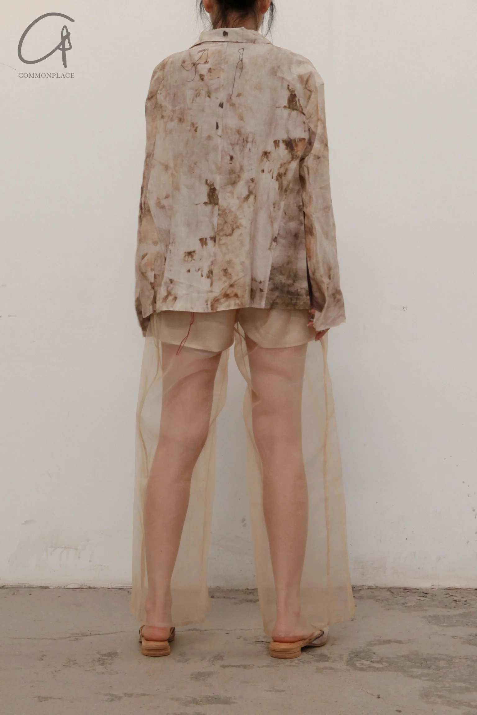 pengtai sheer pants PTS22D06-1 Cream PTS22D06 - Image 3