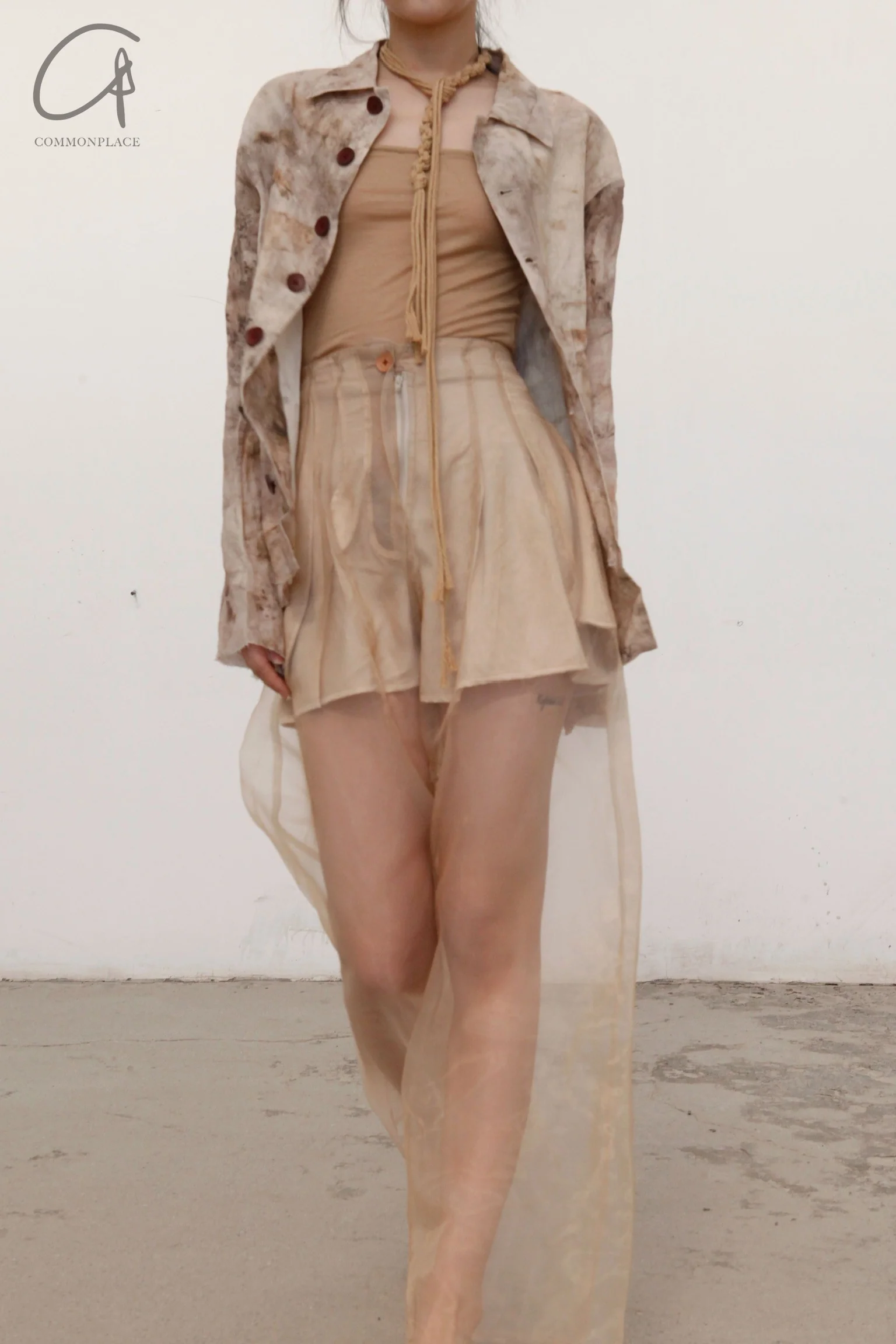 pengtai sheer pants PTS22D06-1 Cream PTS22D06 - Image 4
