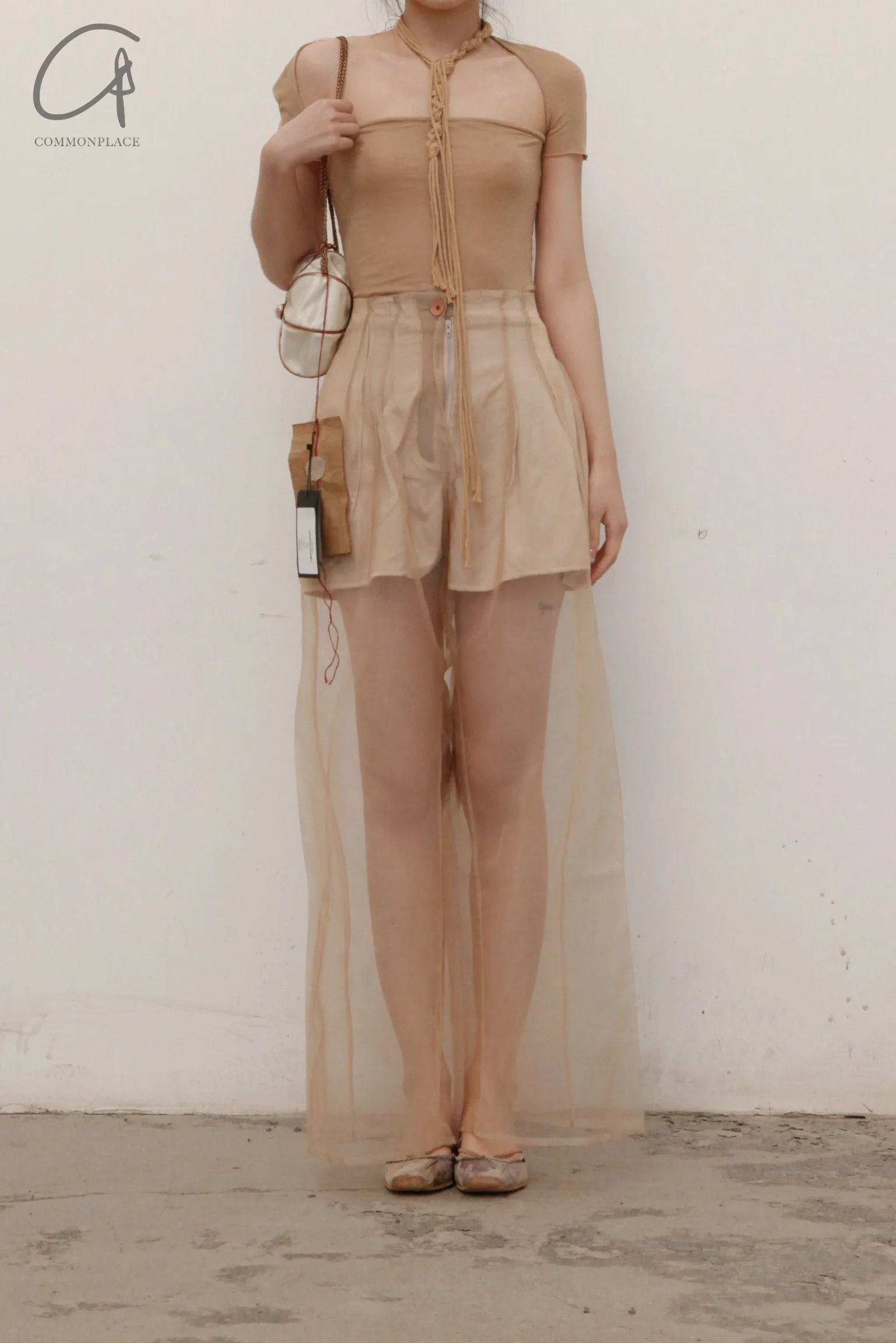 pengtai sheer pants PTS22D06-1 Cream PTS22D06 - Image 6