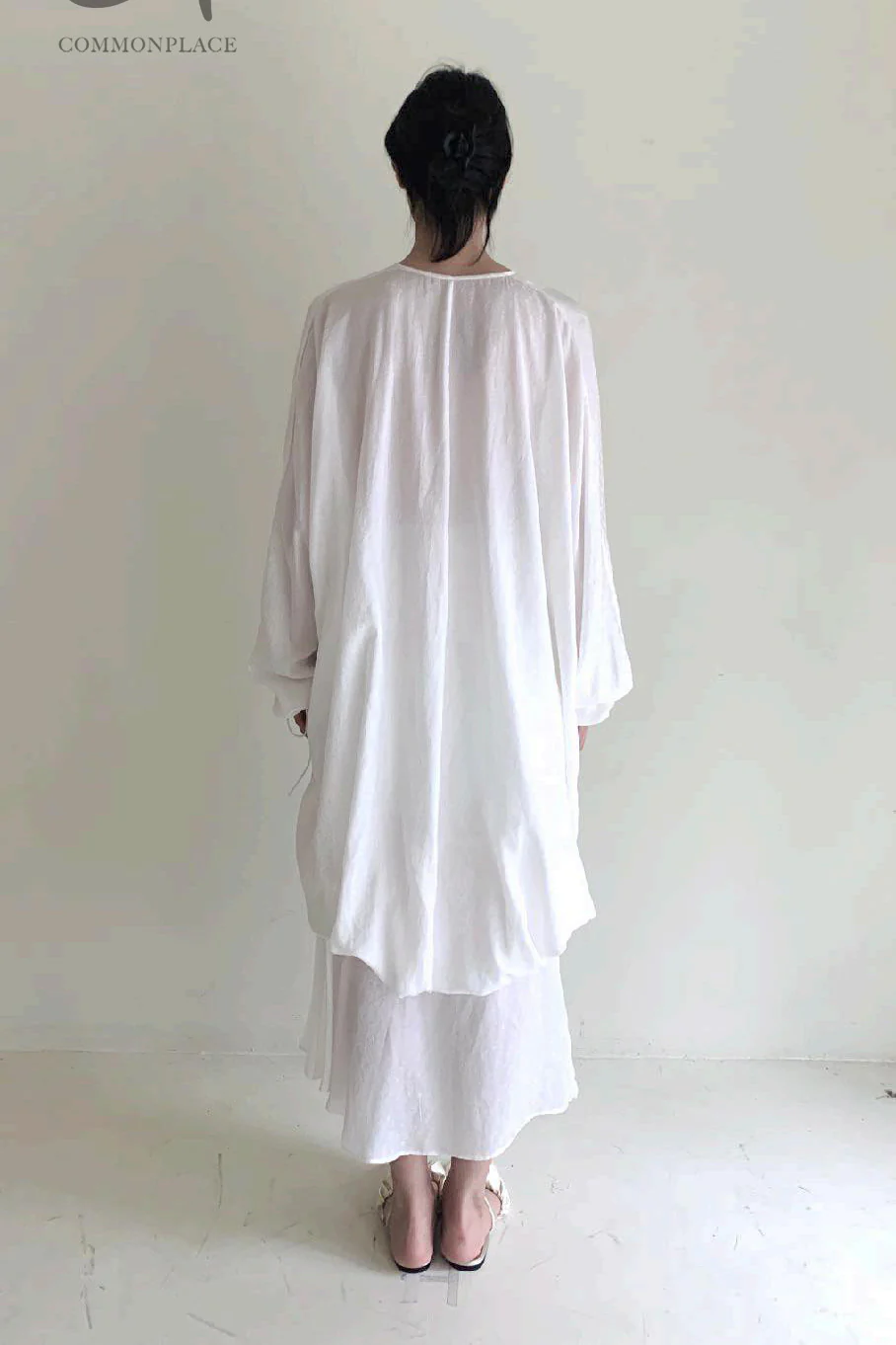 pengtai silk linen balloon top PTW22A05-1 white (PTW22A05) - Image 4