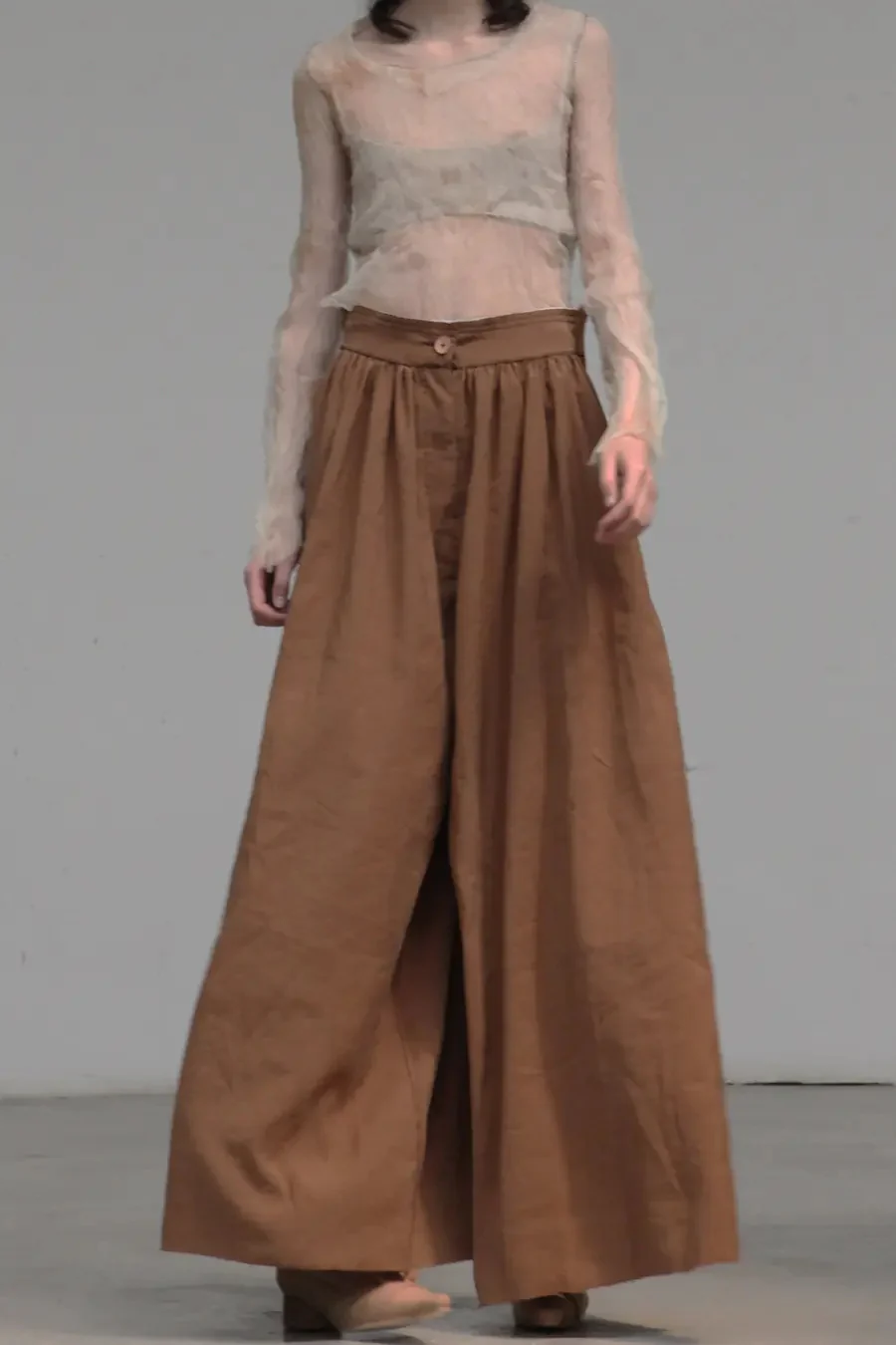 pengtai silk wide-leg pants  brown S19048 - Image 3
