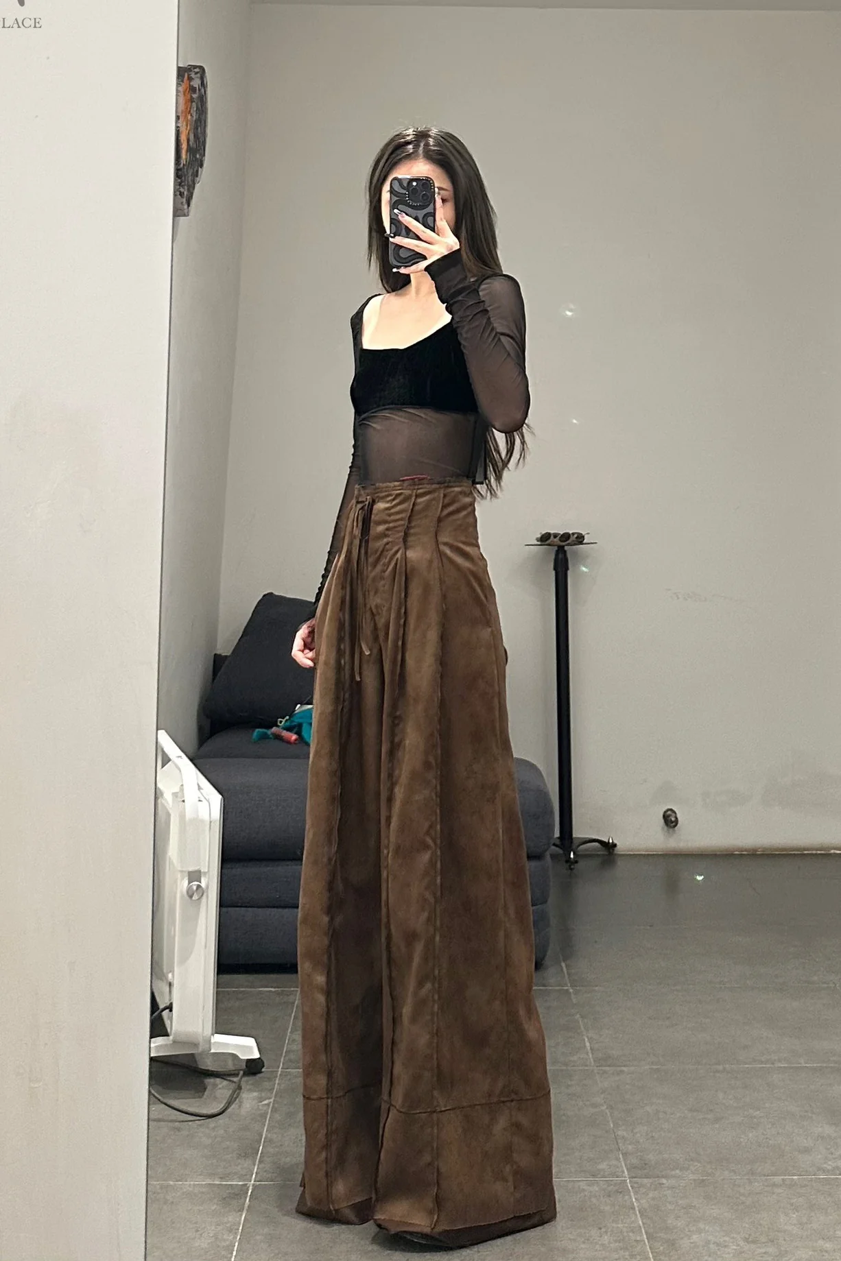 Peng Tai Classic High Waist Loose Casual Pants Series Collection PT-W21083-ZONG Brown PPT111 - Image 36