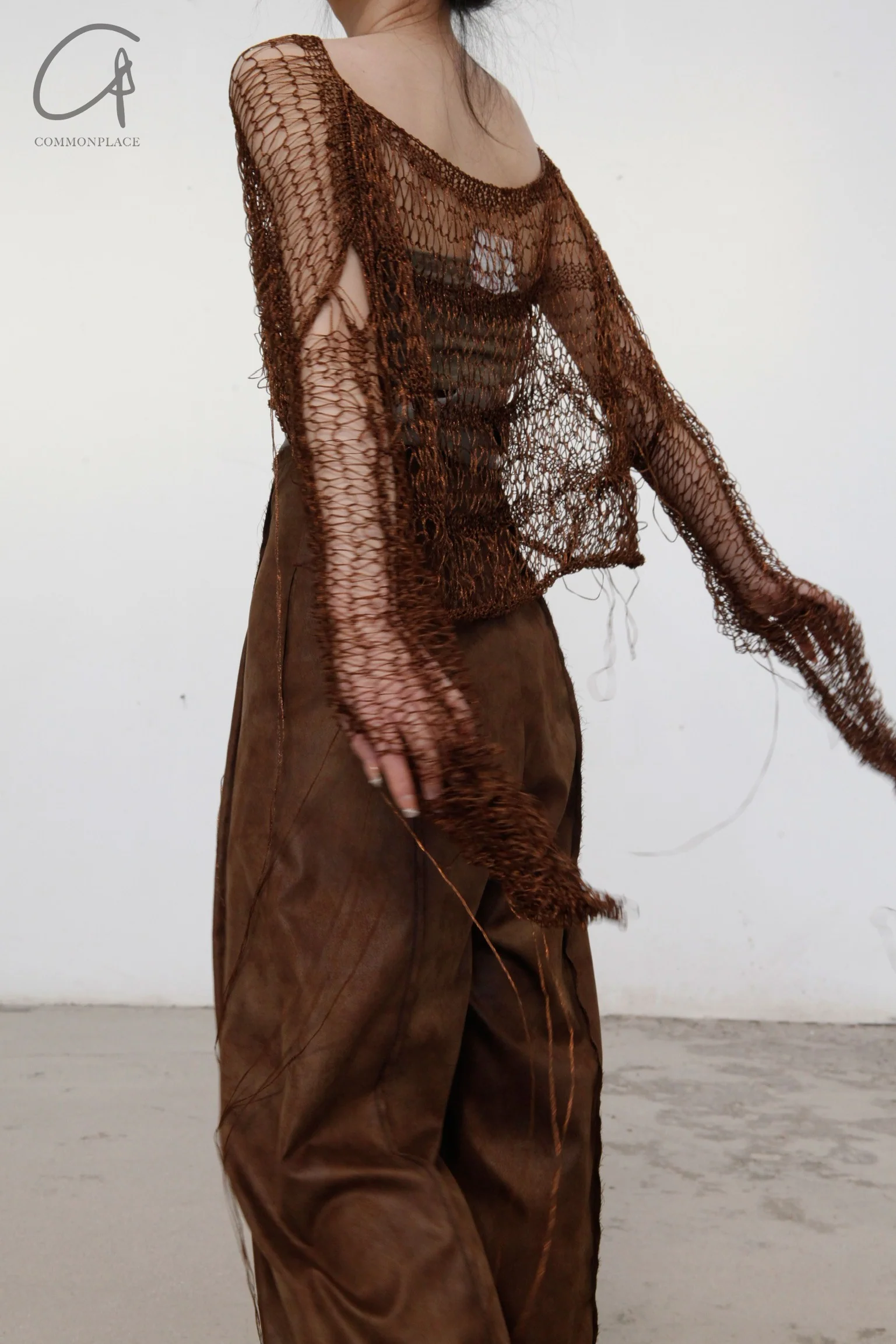 Peng Tai Classic High Waist Loose Casual Pants Series Collection PT-W21083-ZONG Brown PPT111 - Image 5