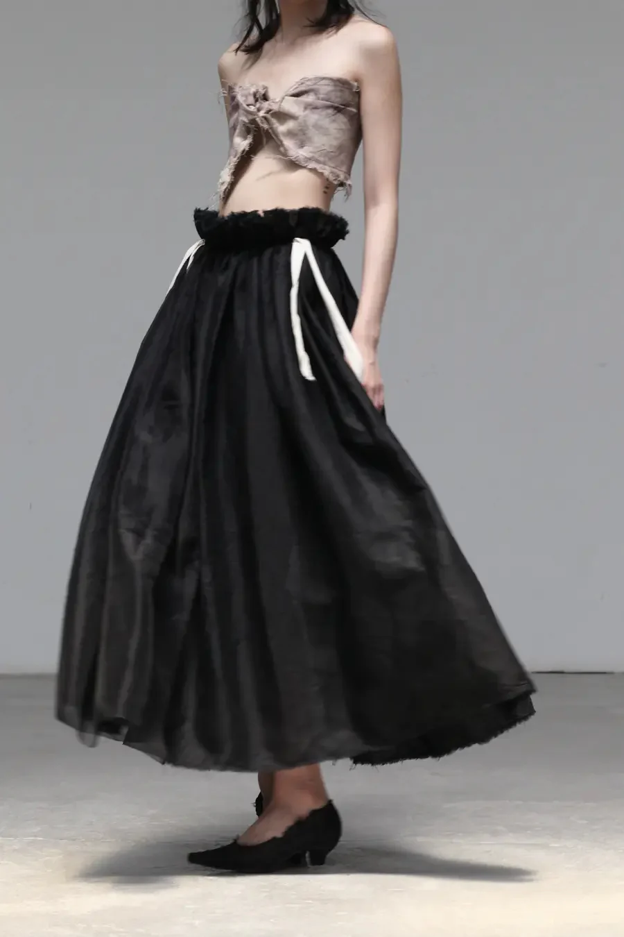 pengtai suspender skirt black II4002