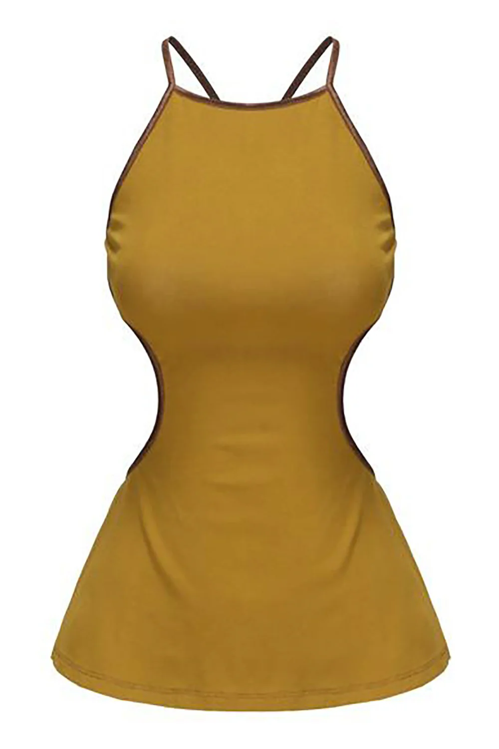 pengtai Tai Chi backless crop top PTS24A02-2 olive oil color (PTS24A02)