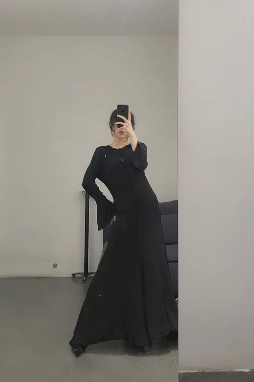 pengtai tight wool dress F016 PPT05 - Image 5