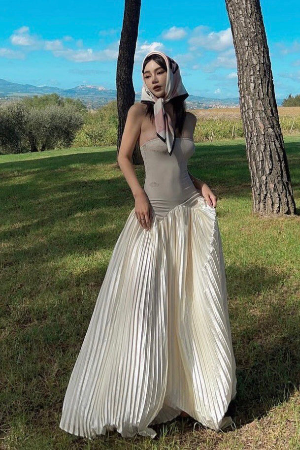PengTai Chinese medicine printed pleated long skirt series PT-PTS24C09-1-BAI - Image 9
