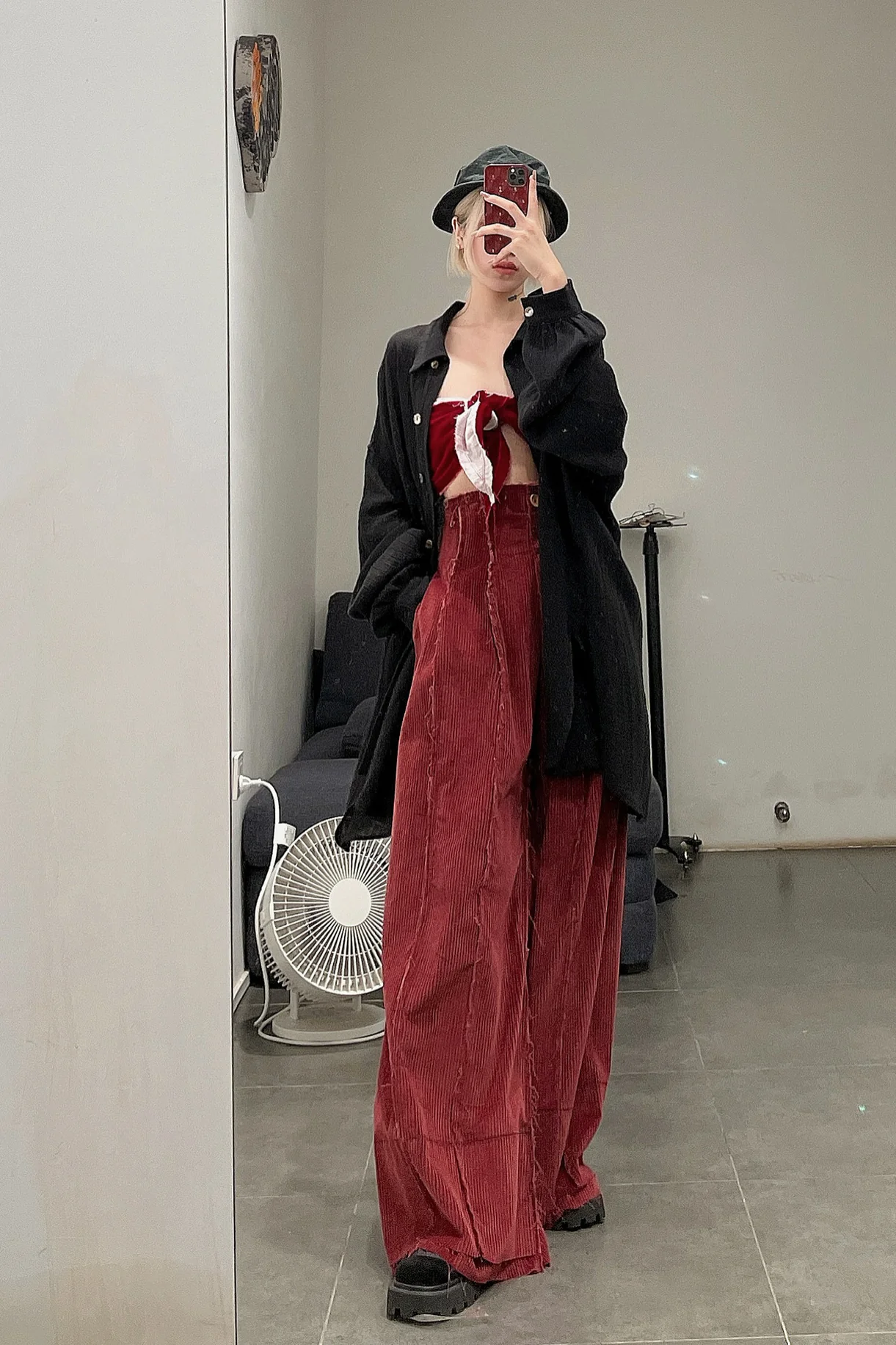 pengtai velvet corset PTW22F05-7 dark red PPT857 - Image 13