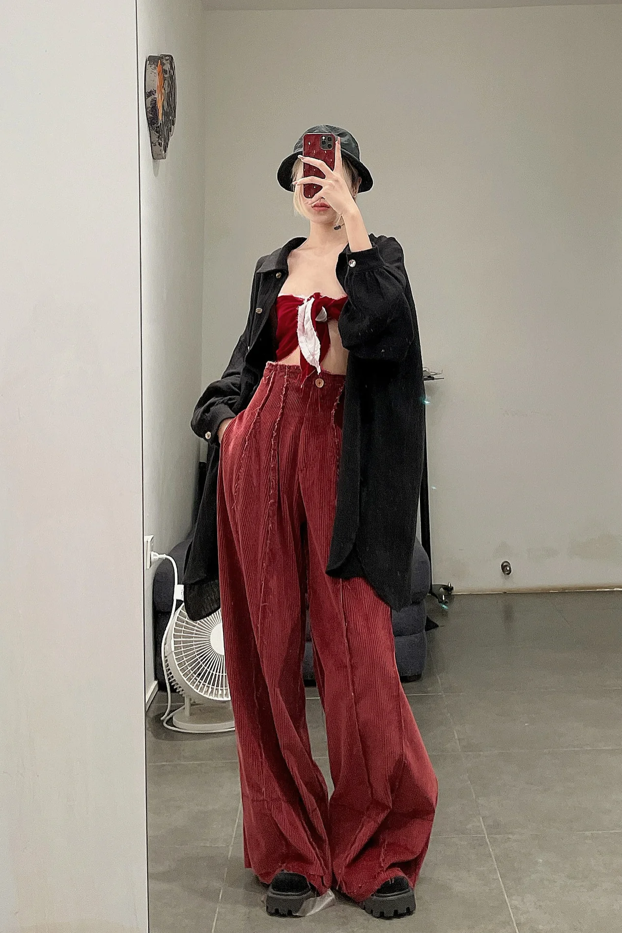 pengtai velvet corset PTW22F05-7 dark red PPT857 - Image 15