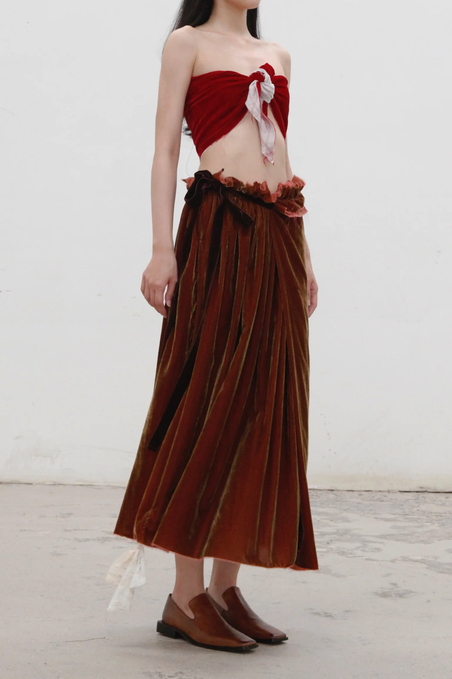 pengtai velvet corset PTW22F05-7 dark red PPT857 - Image 9