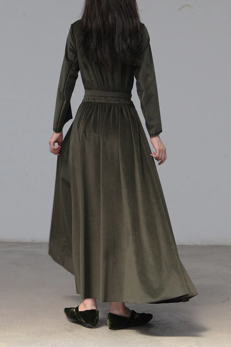 pengtai velvet dress W21042 PPT13 green - Image 4
