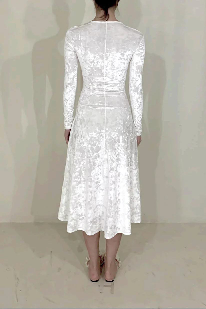 pengtai Velvet Knit Square NL Dress PTW22C01-1 White (PTW22C01) - Image 14