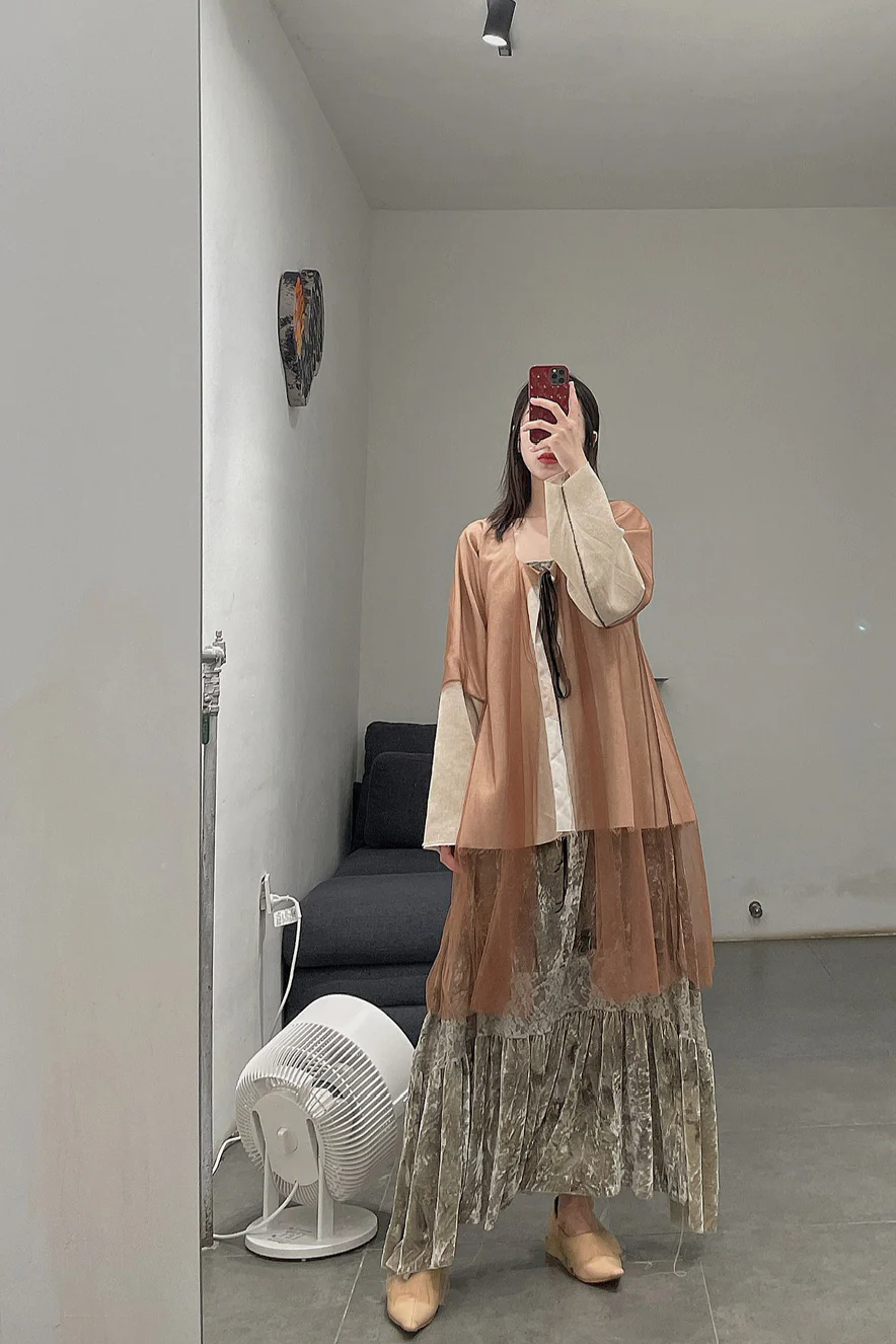 pengtai wool and cotton net coat W21099 - Image 7