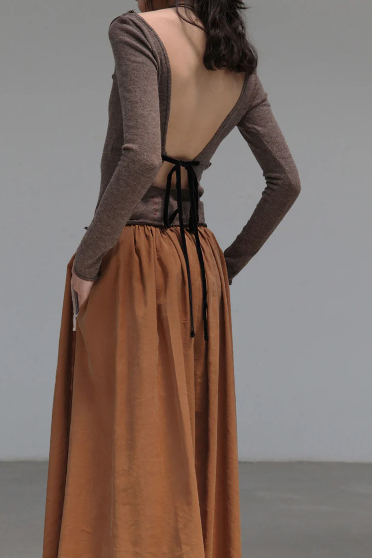 pengtai wool halter lace-up top AW19026 PPT877 - Image 2