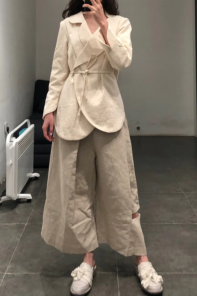 PHOEBE ENGLISH JKT270 Linen Cloud Jacket Creamy White - Image 7