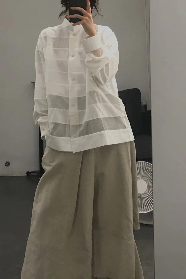 Phoebe English patchwork striped shirt SHRT357 - Image 3