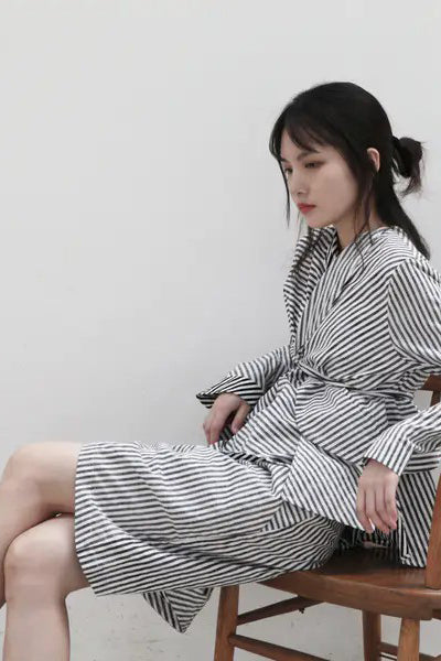Phoebe English (striped irregular shorts-black and white) SHT 201 STRIPED - Image 2