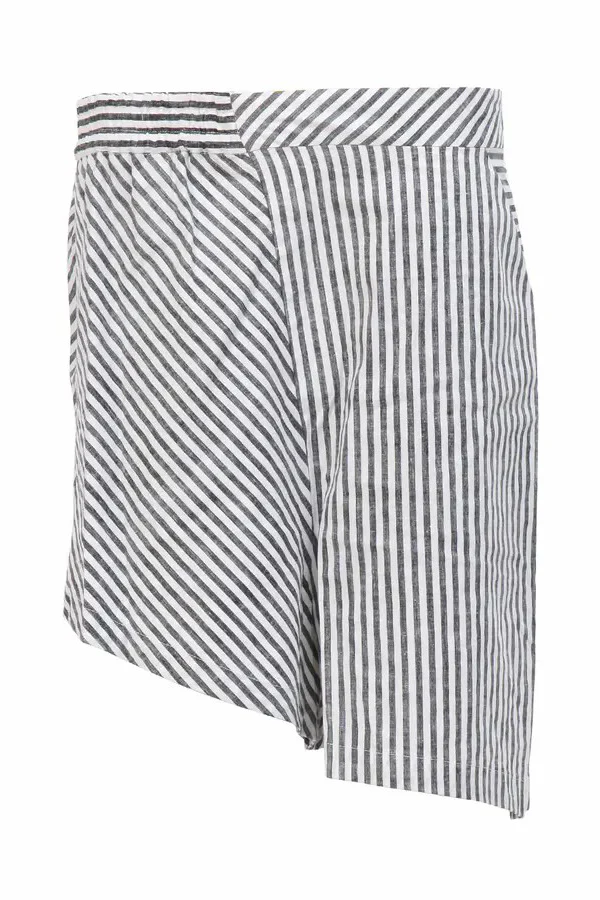 Phoebe English (striped irregular shorts-black and white) SHT 201 STRIPED - Image 7