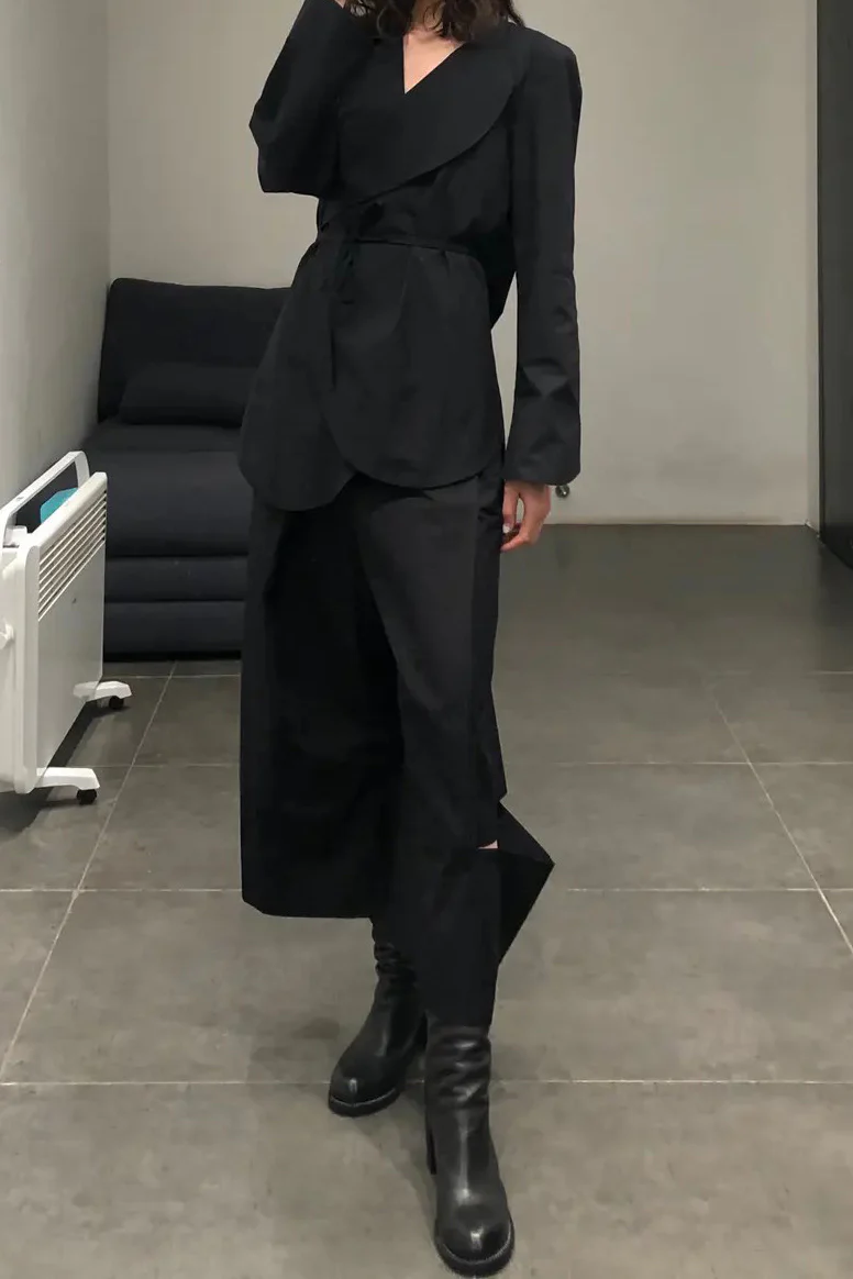 PHOEBE ENGLISH TRS134 split hem pants
