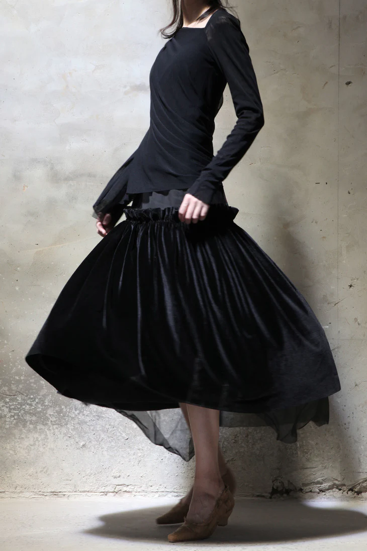 Phoebe English Chiffon Shirt Collection Made in England PE-TOP287-HEI Black - Image 2
