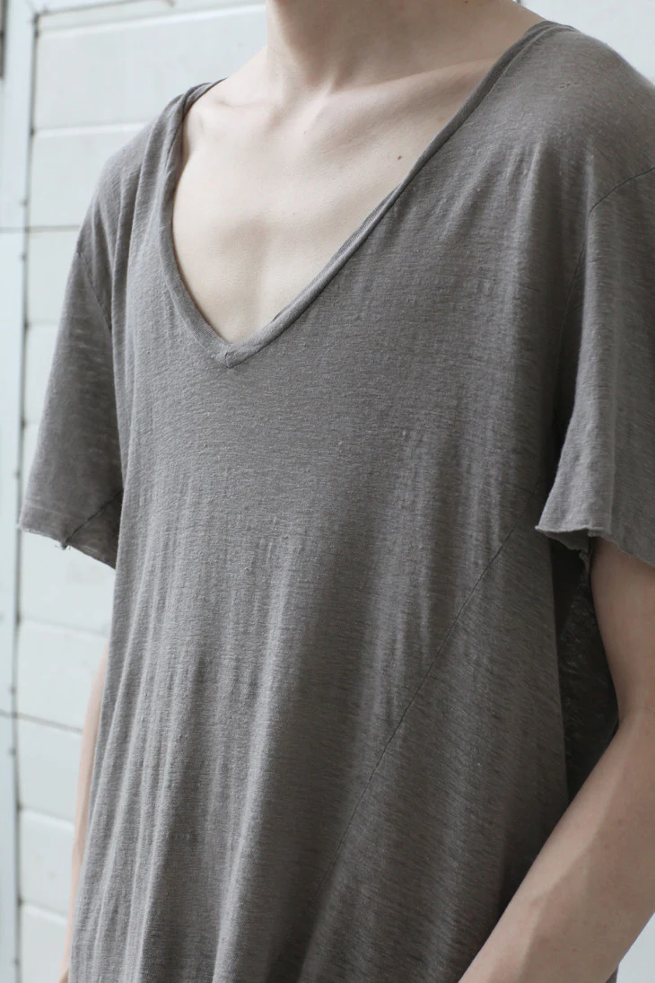 Poeme Bohemien (V-neck short-sleeved T-shirt-gray) TS-20 J-04 GREY - Image 6