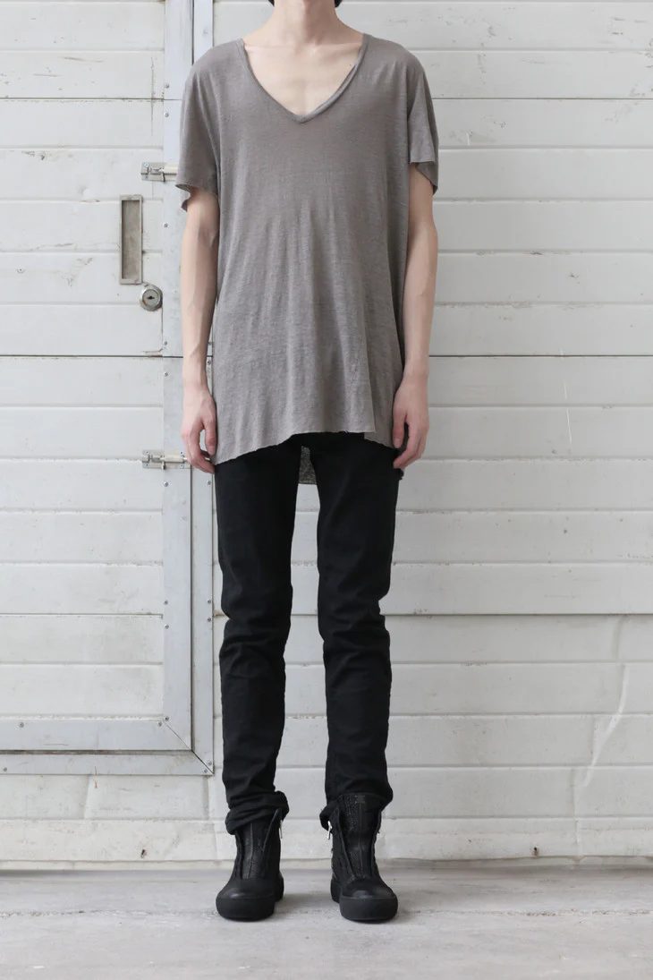 Poeme Bohemien (V-neck short-sleeved T-shirt-gray) TS-20 J-04 GREY - Image 8