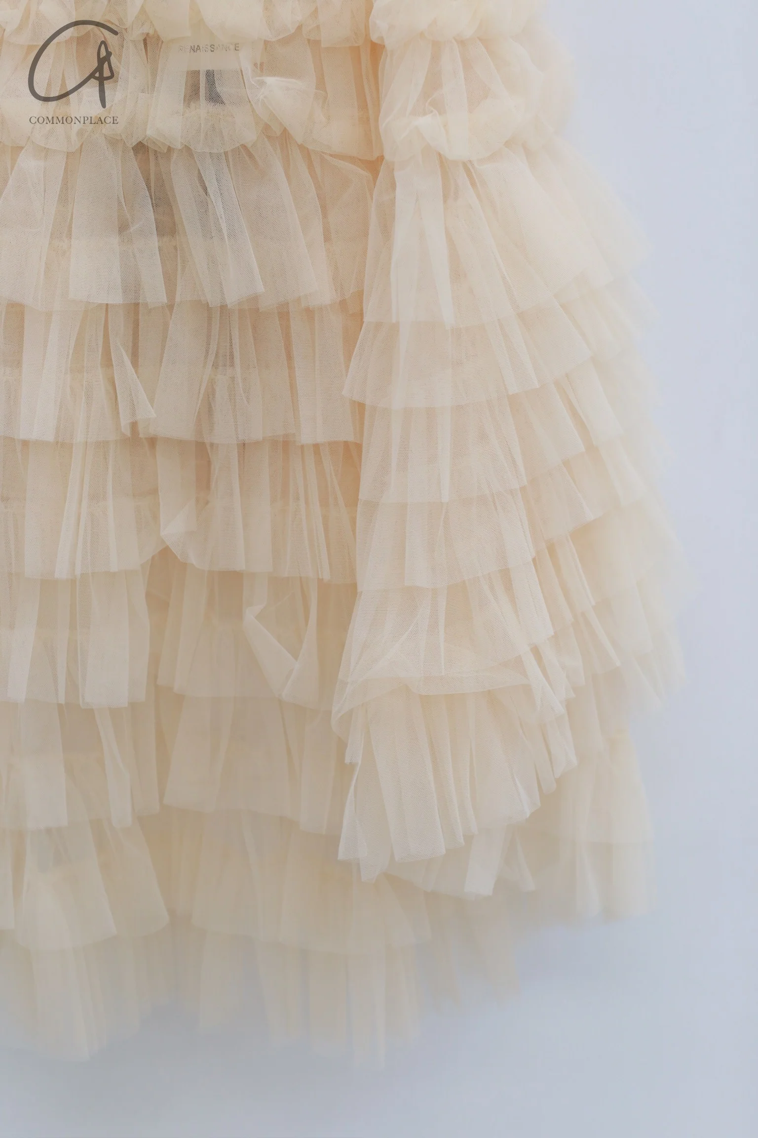 RENAISSANCE 24 Autumn and Winter Mini Multi-layered Tulle Skirt RNS-WATERFALL-BUTTER YELLOW - Image 3