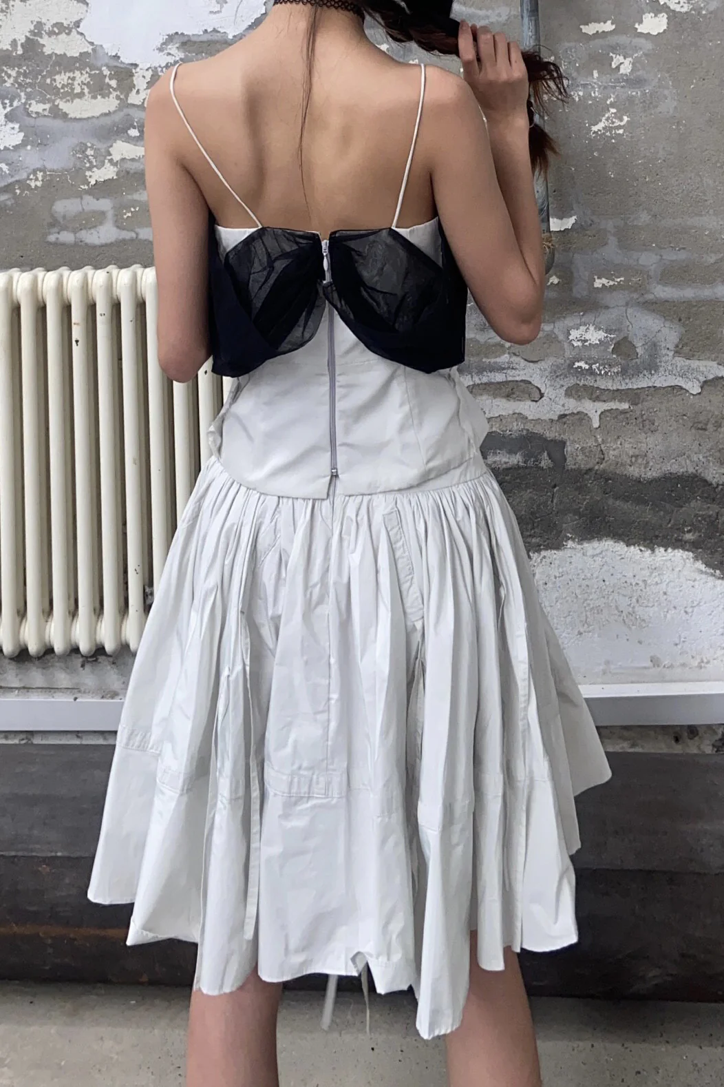 RENAISSANCE Gauze Splicing Bodycon Camisole RNS-MADAME CORSET-GH Steel Gray - Image 9