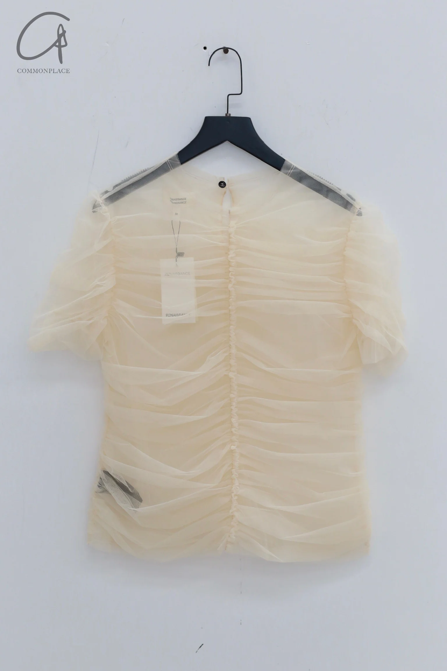 Renaissance Renaissance 24 Autumn/Winter Pleated Tulle T-shirt Top RNS-CLARA-BUTTER YELLOW CLARA