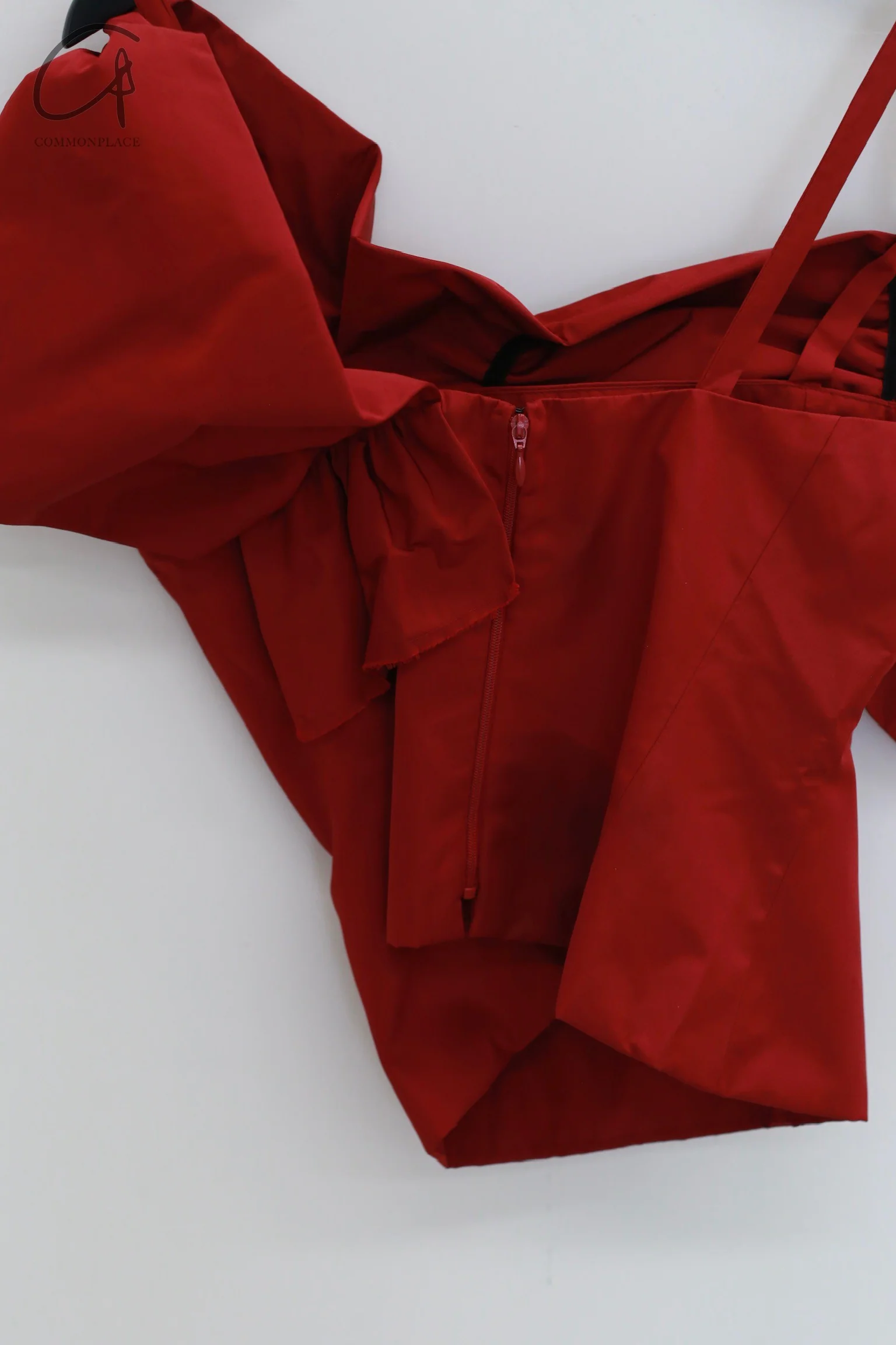 Renaissance Renaissance asymmetric draped corset RNS-THEA BUSTIER-RED RED THEA BUSTIER - Image 5
