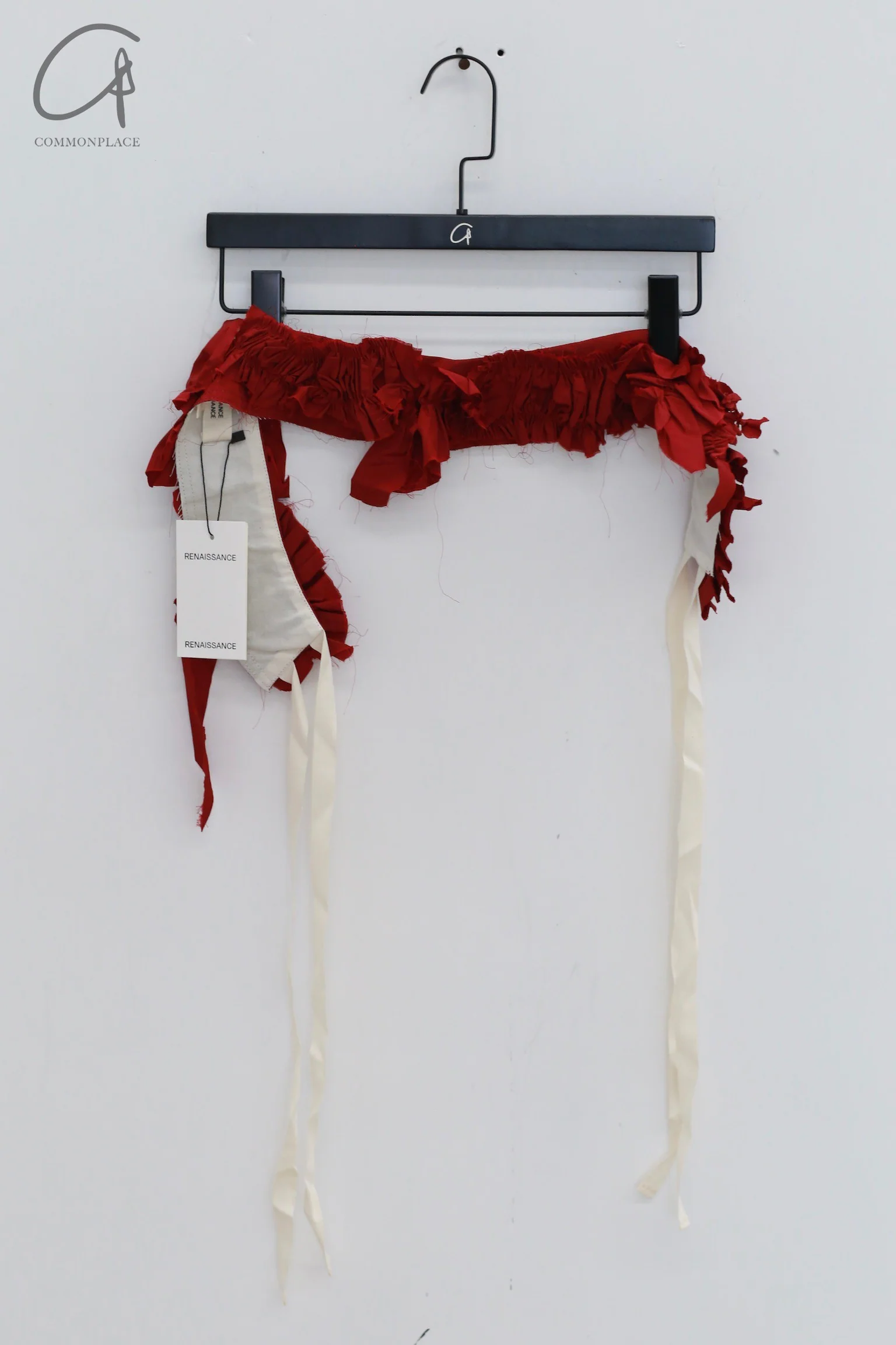 Renaissance Renaissance leather belt with ruffle trim RNS-SALAD-HONG Red
