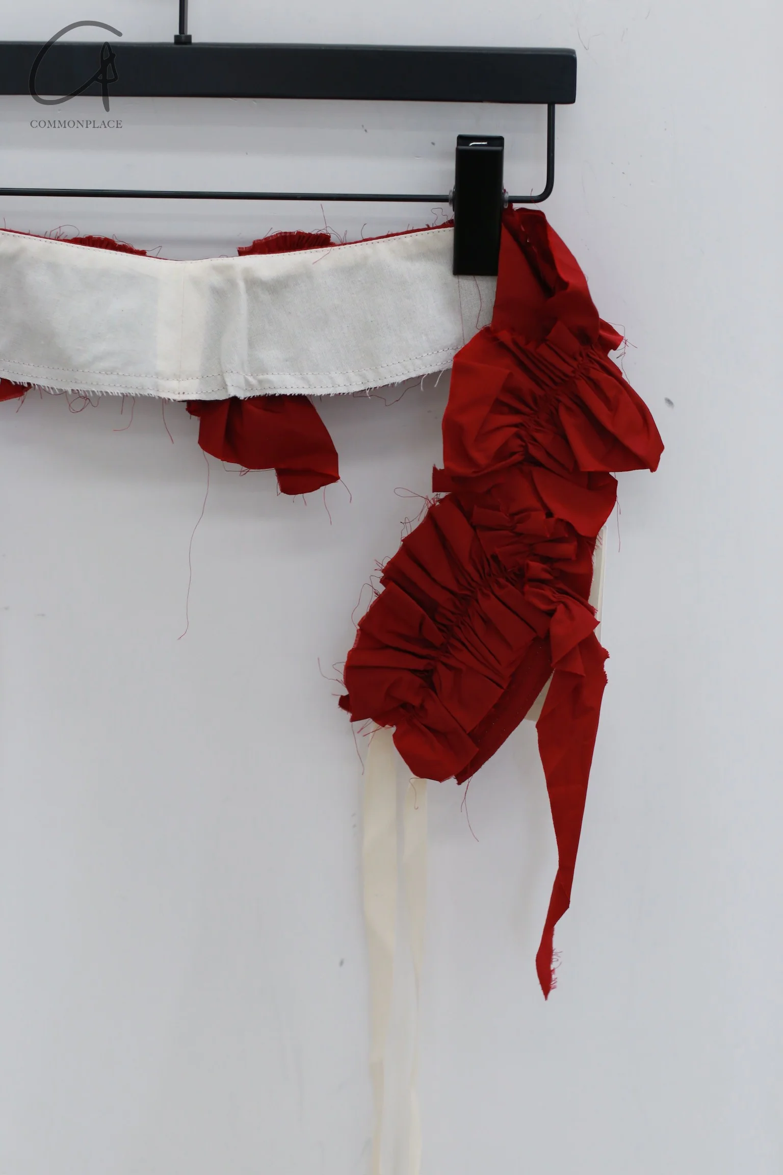 Renaissance Renaissance leather belt with ruffle trim RNS-SALAD-HONG Red - Image 3