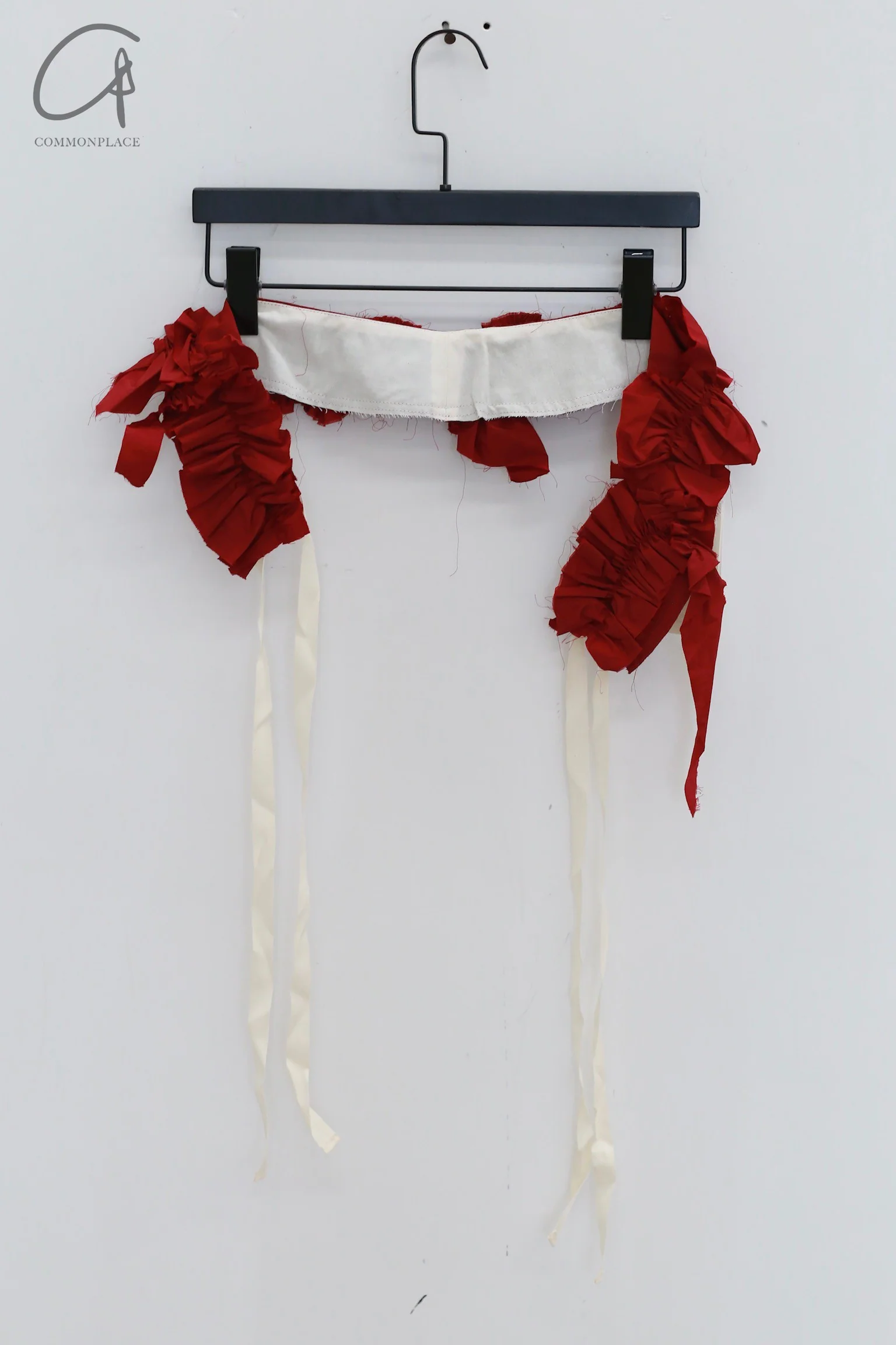 Renaissance Renaissance leather belt with ruffle trim RNS-SALAD-HONG Red - Image 4