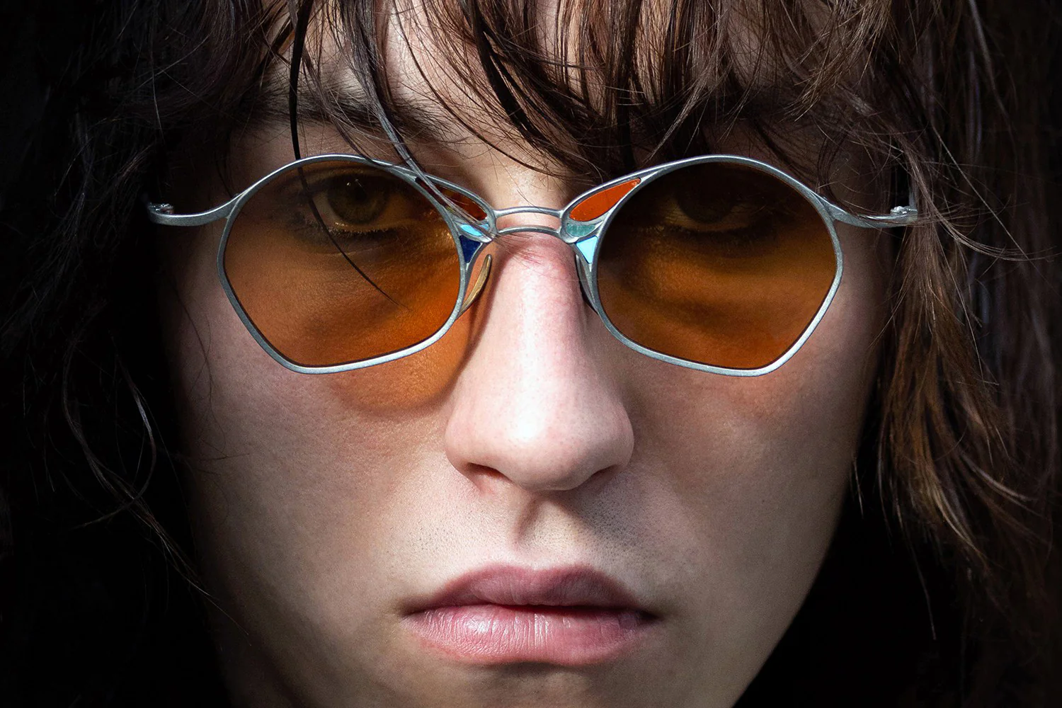 Rigards Titanium Hand Polished Eyeglasses RG-RG1032TI-GDTHJ RG1032TI Antique Titanium Matte Salmon Lenses - Image 7