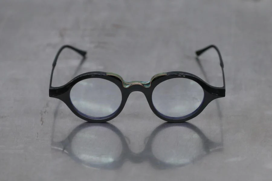 Rigards natural buffalo horn wire cutting copper titanium high degree handmade glasses RG1030CU black frame transparent lens - Image 2