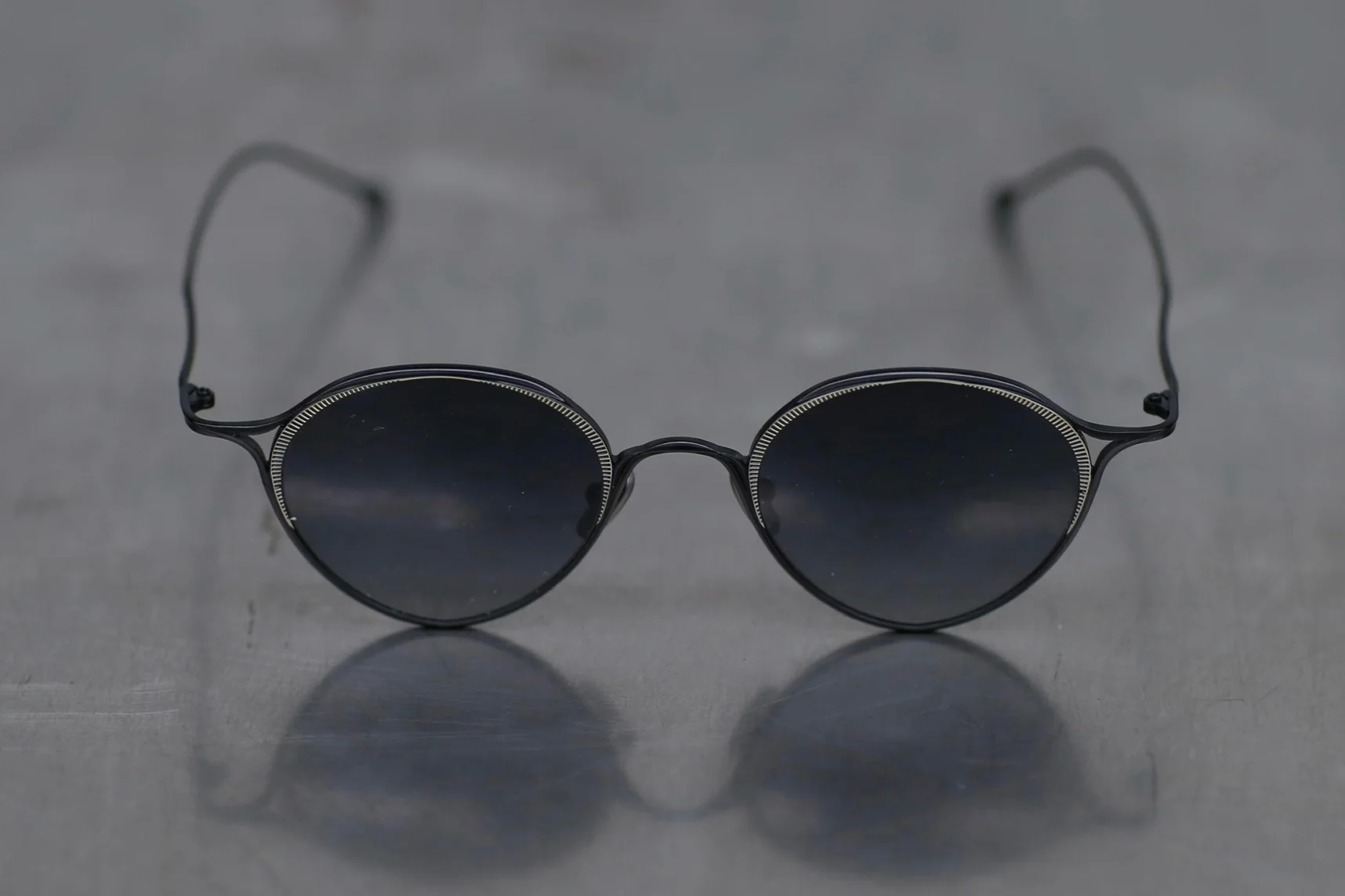 Rigards RG1093TI series β titanium alloy sunglasses RG-RG1093TI-HJKHP black x gold frame gray lenses - Image 2
