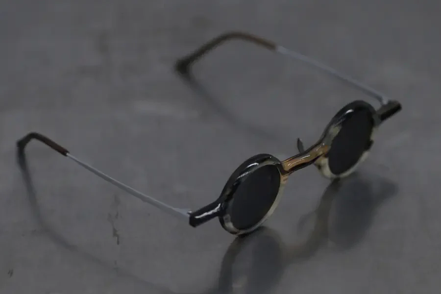 Rigards RG0823 natural horn glasses Highly handcrafted RG-RG0823-MNYGSHP Camouflage matte dark grey lenses - Image 3