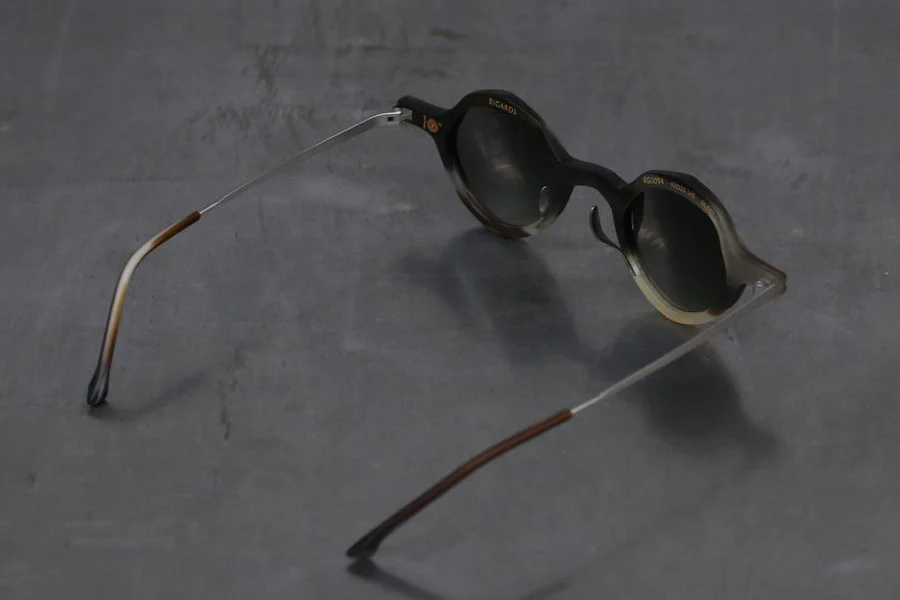 RIGARDS Natural Buffalo Horn Wire Cut Hand Polished Glasses RG1094 Series Collection RG-RG1094-MCYGL Camouflage Matte Green Lenses - Image 4
