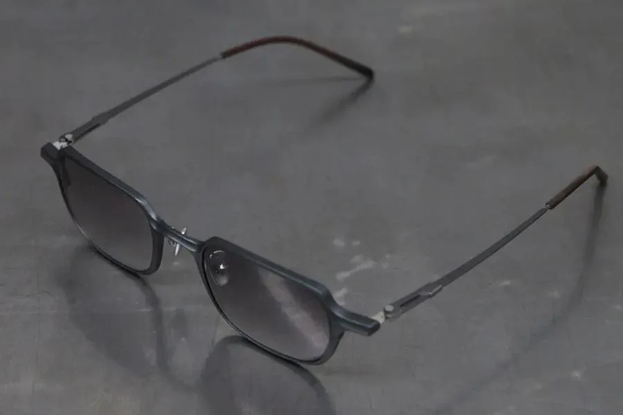 Rigards classic square-framed magnesium-aluminum alloy eyeglasses, RG0086AL series, RG-RG0086AL-TAN, carbon black. - Image 3