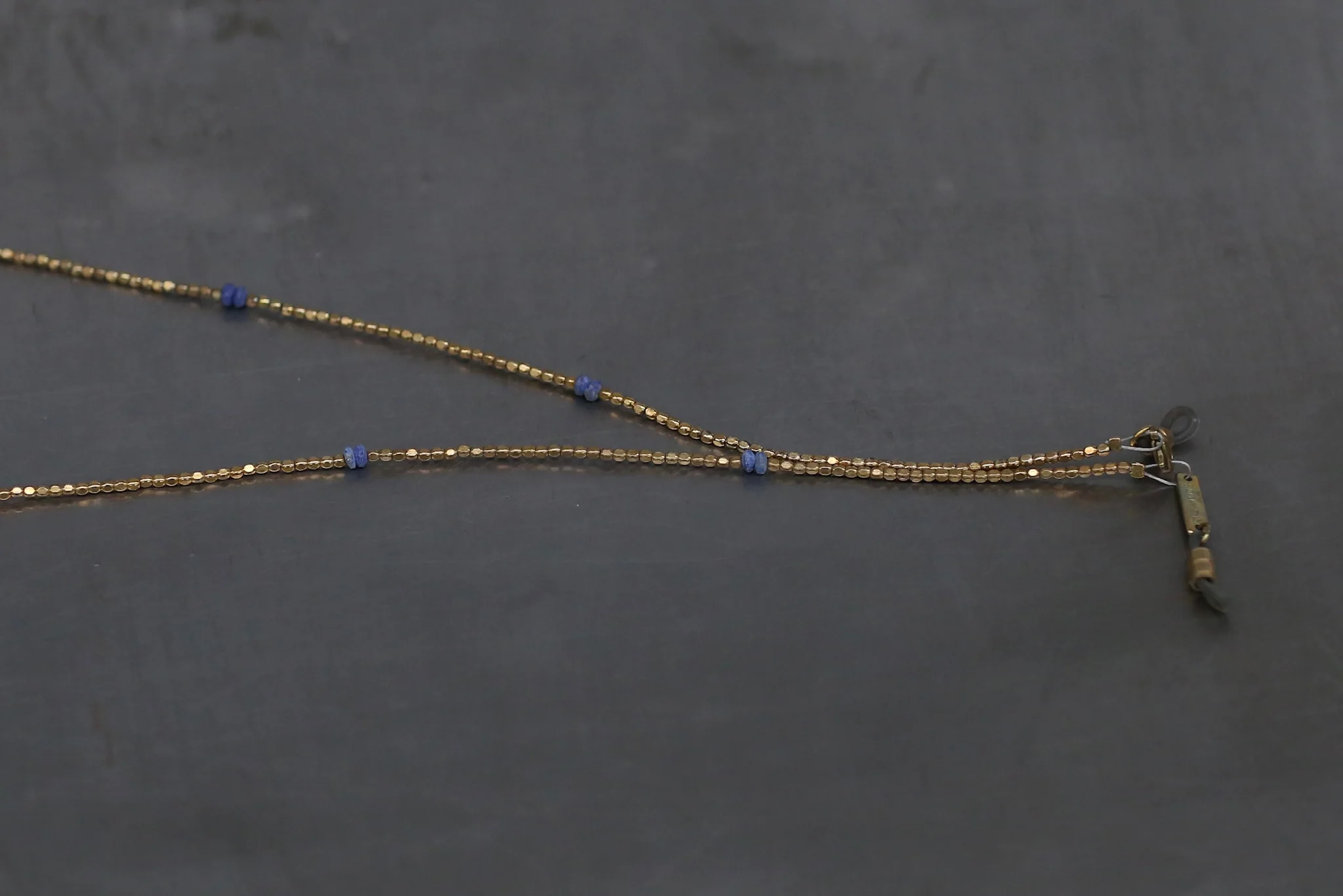 Rigards AT020CU Series Hand-hammered Copper Gemstone Eyeglass Chain RG-AT020CU-TLST Copper + Blue Stone - Image 3