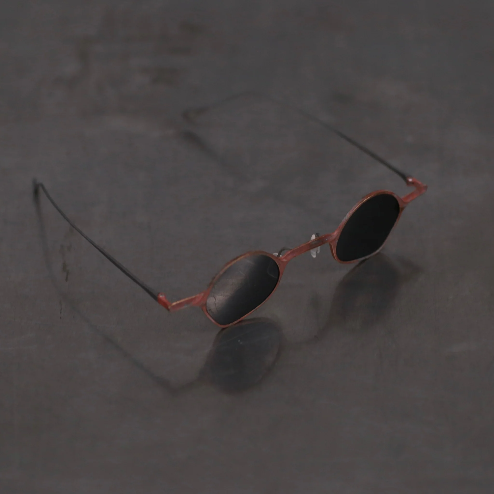 Rigards copper titanium hand-polished shaped frame glasses RG1923CU series RG-RG1923CU-XSSH rust frame dark gray lenses - Image 3