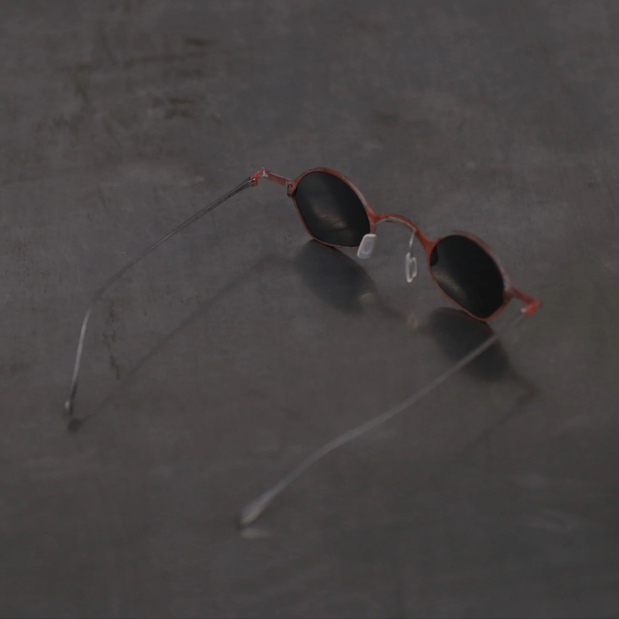 Rigards copper titanium hand-polished shaped frame glasses RG1923CU series RG-RG1923CU-XSSH rust frame dark gray lenses - Image 4
