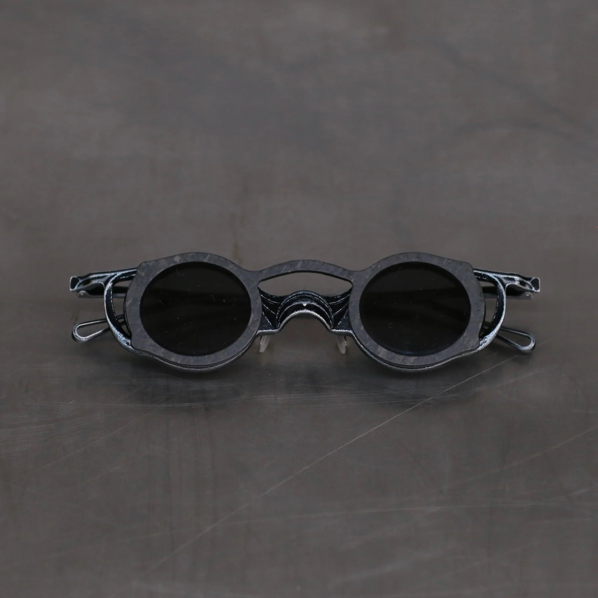 Rigards free disassembly handmade sunglasses RG2049AL series collection RG-RG2049AL-FGHHKTMSH retro black black frame transparent dark gray - Image 2